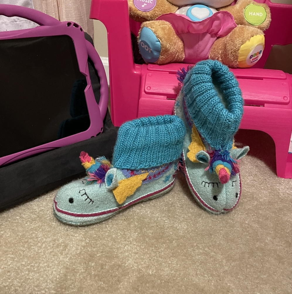 Garnet Hill Toddler Unicorn Wool Slippers